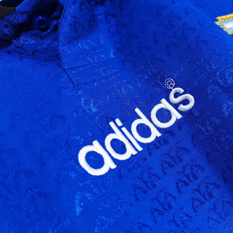 1994 Argentina Away Blue Retro Soccer Jersey detail image