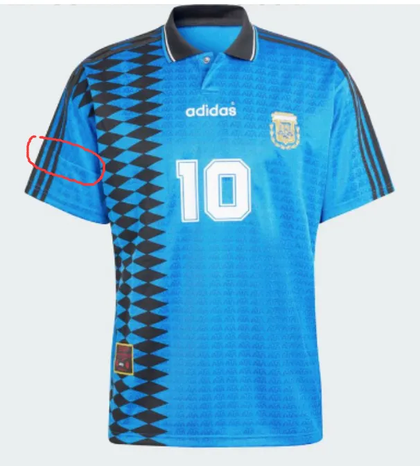 1994 Argentina Away Blue Retro Soccer Jersey detail image
