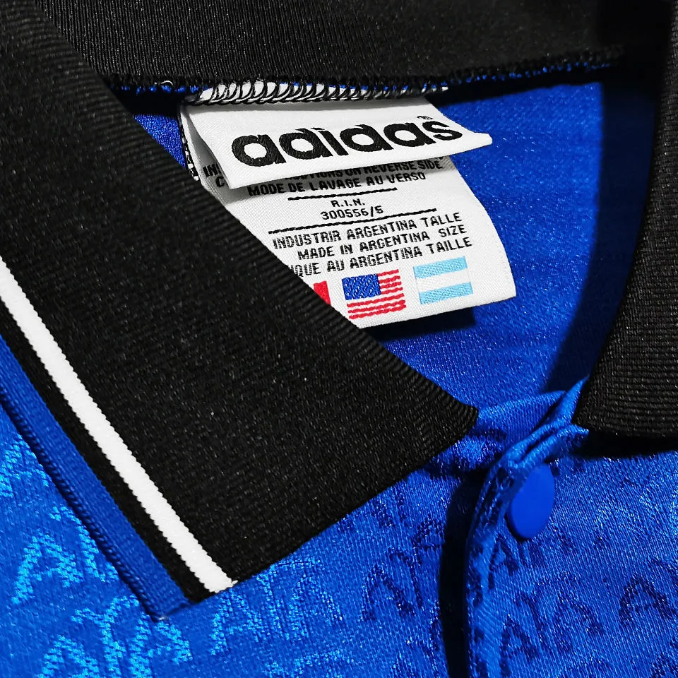 1994 Argentina Away Blue Retro Soccer Jersey detail image