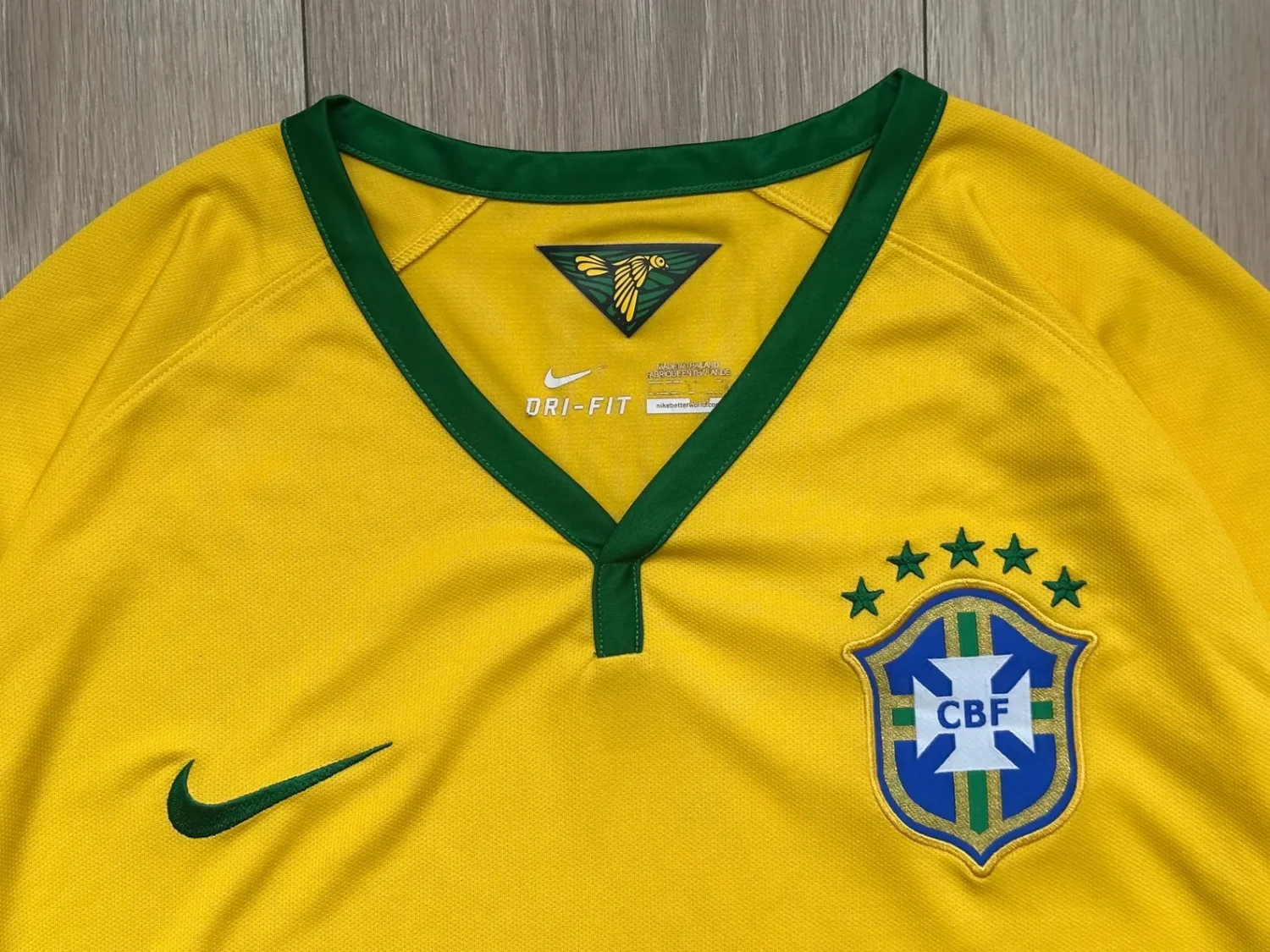2014 Brazil Home Retro Soccer Jersey detail image
