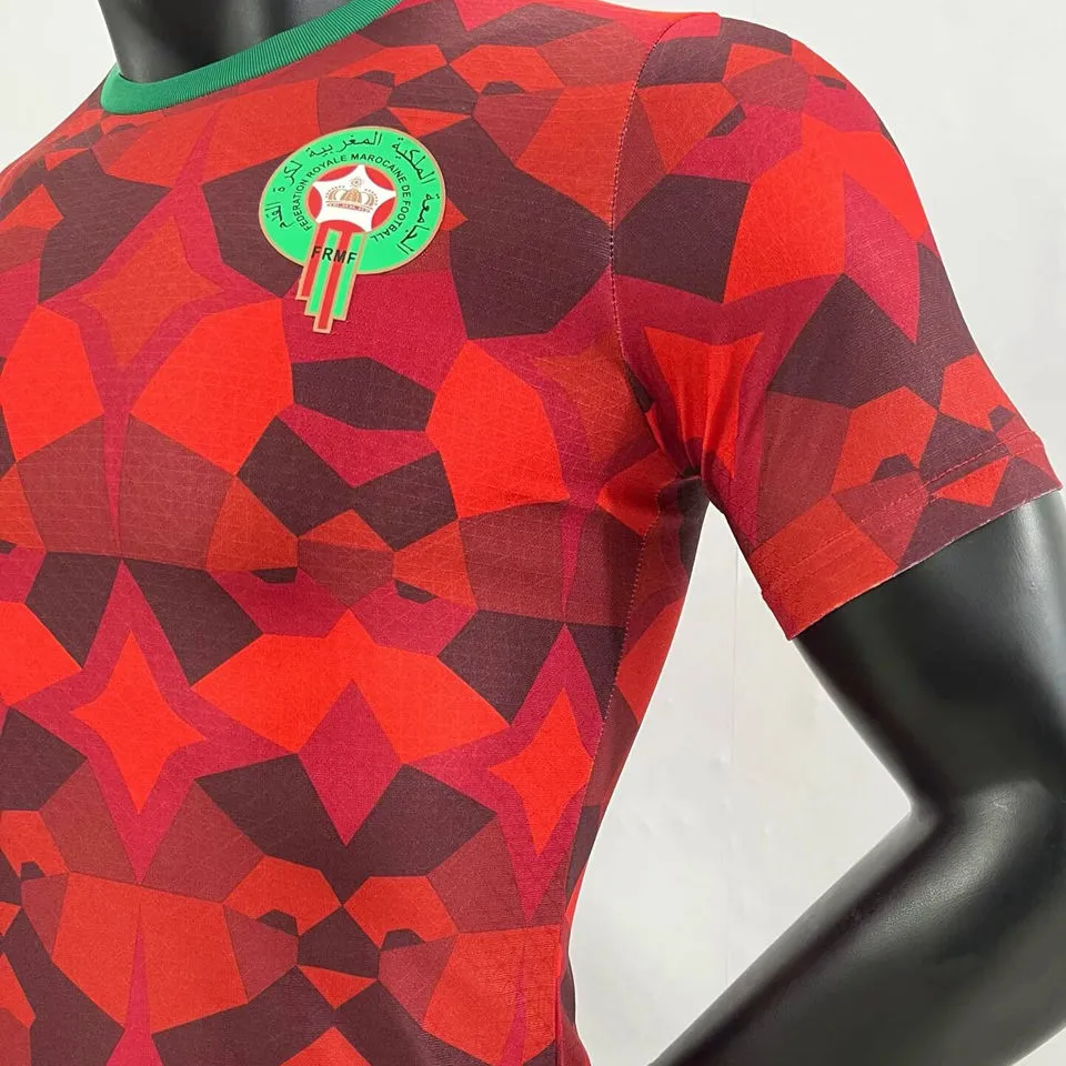 2023/24 Morocco Home Red Player Version Jersey detail image