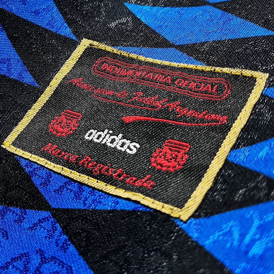 1994 Argentina Away Blue Retro Soccer Jersey detail image