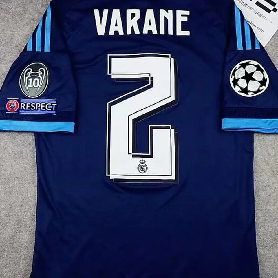 2015/16 RM Away Blue Retro Soccer Jersey detail image