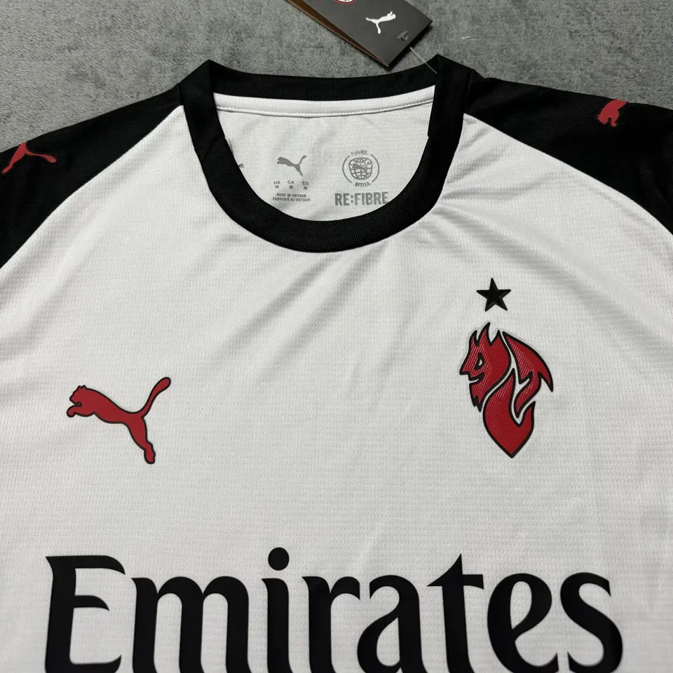 GIMENEZ #7 AC Milan Away White Fans Soccer Jersey 2025/26