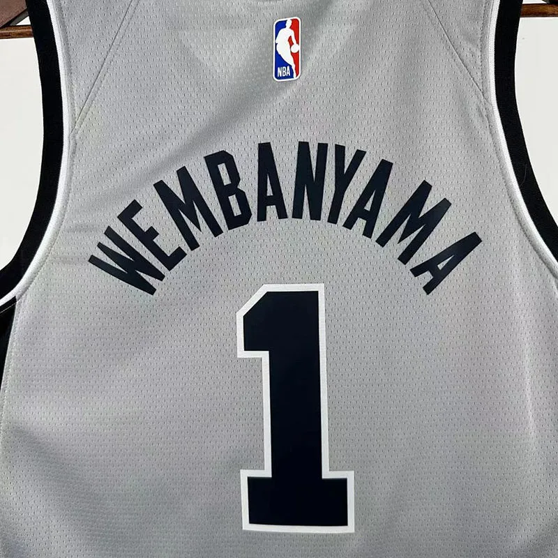 2026 Spurs WEMBANYAMA #1 Grey NBA Jerseys