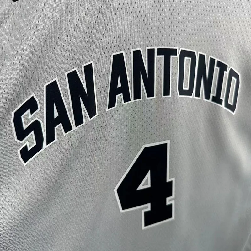 2026 Spurs FOX #4 Grey NBA Jerseys