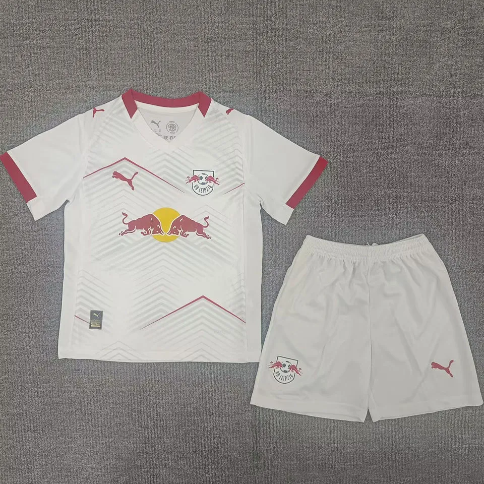 2025/26 RB L Home White Kids Soccer Jersey 莱比锡红牛