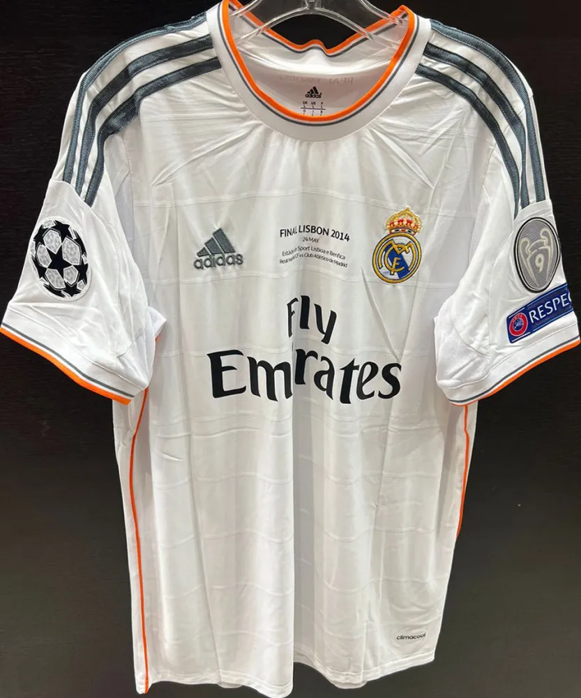 2013/14 RM White Home Retro Player Version Long Sleeve Soccer Jersey 球员版
