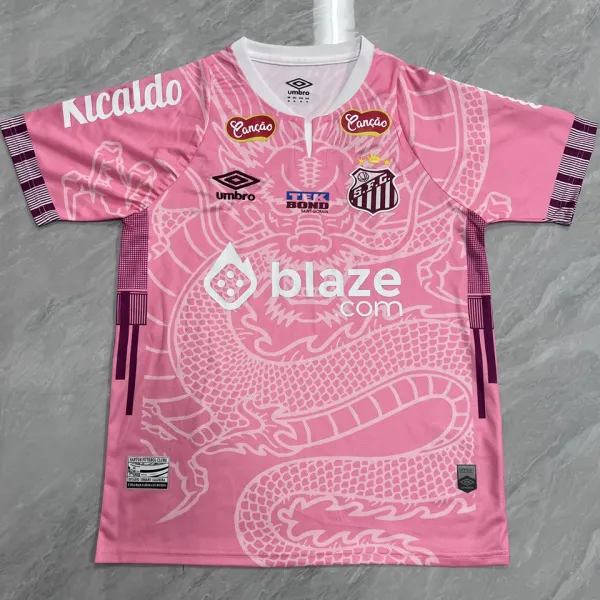 2025/26 Santos Pink Fans Soccer Jersey 带全广告