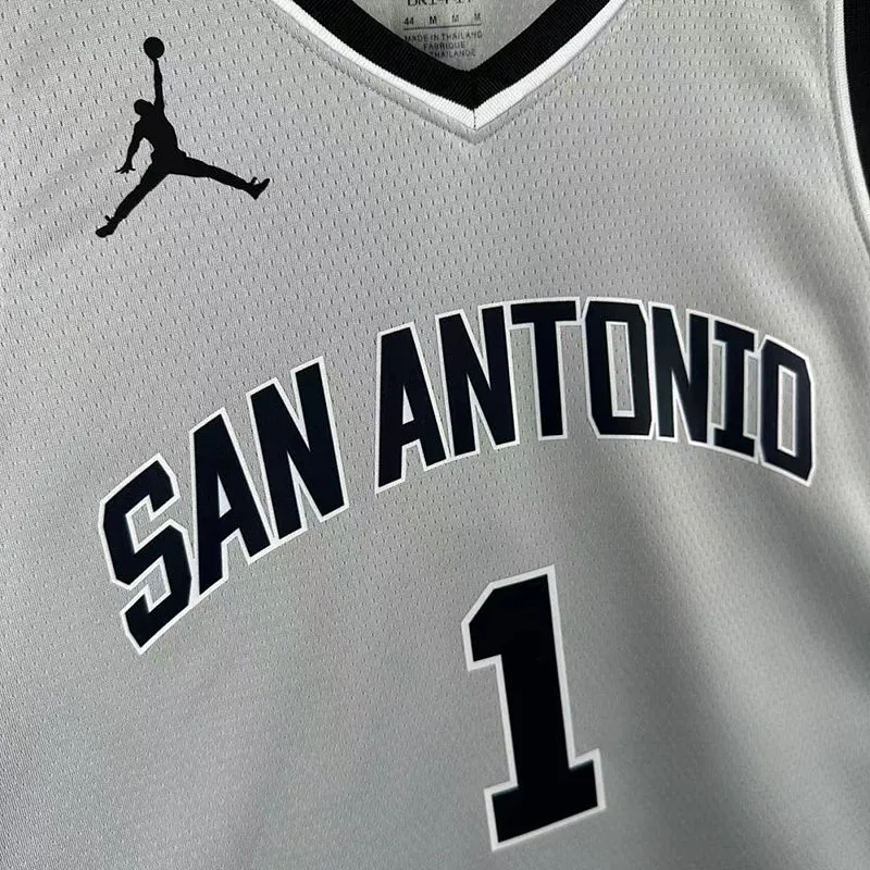 2026 Spurs WEMBANYAMA #1 Grey NBA Jerseys