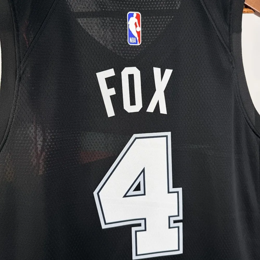 2026/27 Spurs FOX #4 Black City version NBA Jerseys