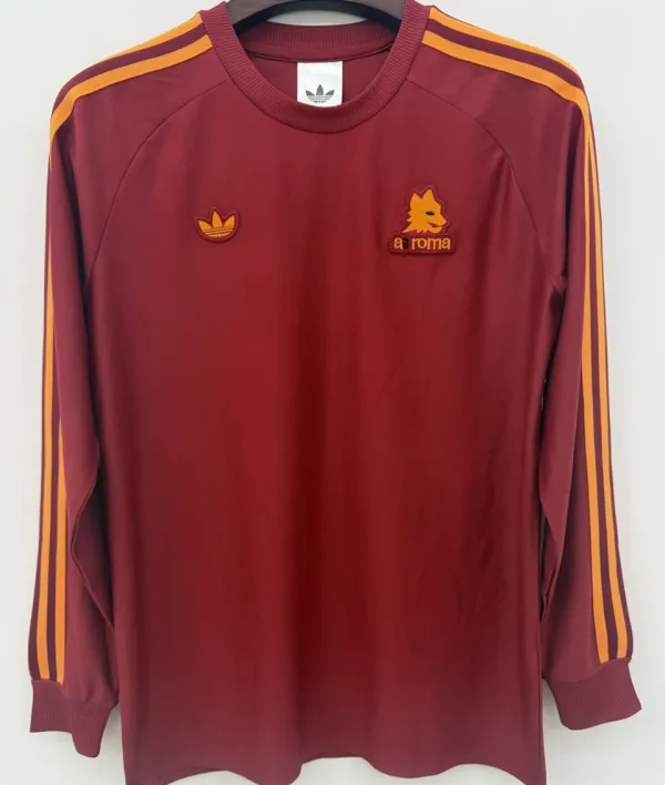 2026/27 Roma Red Retro Style Fans Long Sleeve Soccer Jersey