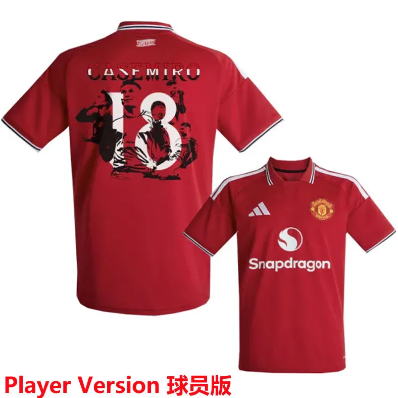 CASEMIRO #18 M Utd Home Red Player Version Soccer Jersey 2026/27