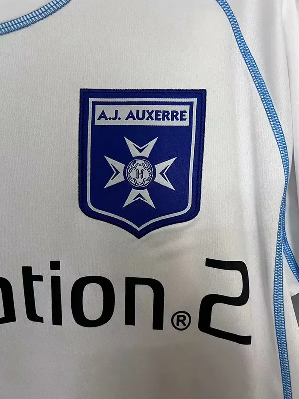 2003/04 AJ Auxerre Home Long Sleeve Retro Soccer Jersey