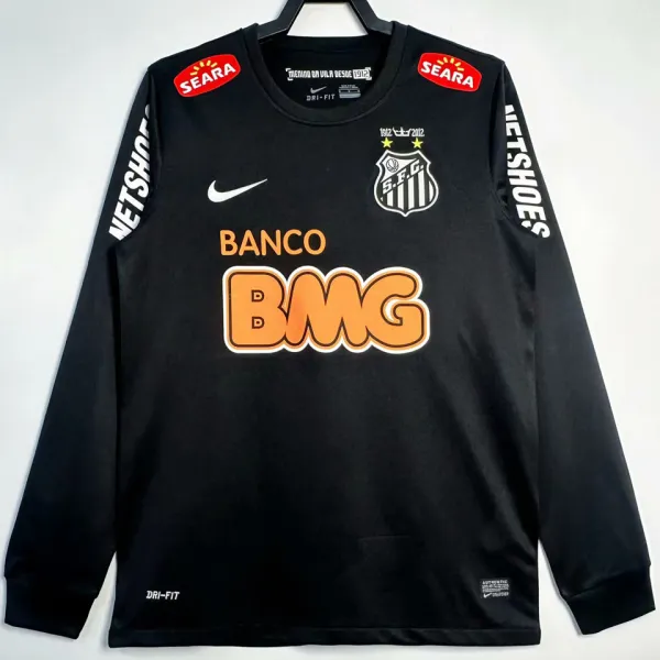 2012/13 Santos Black Retro Long Sleeve Soccer Jersey