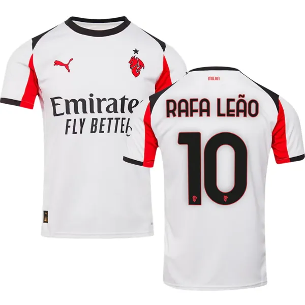 RAFA LEãO #10  AC Milan Away White Fans Soccer Jersey 2025/26