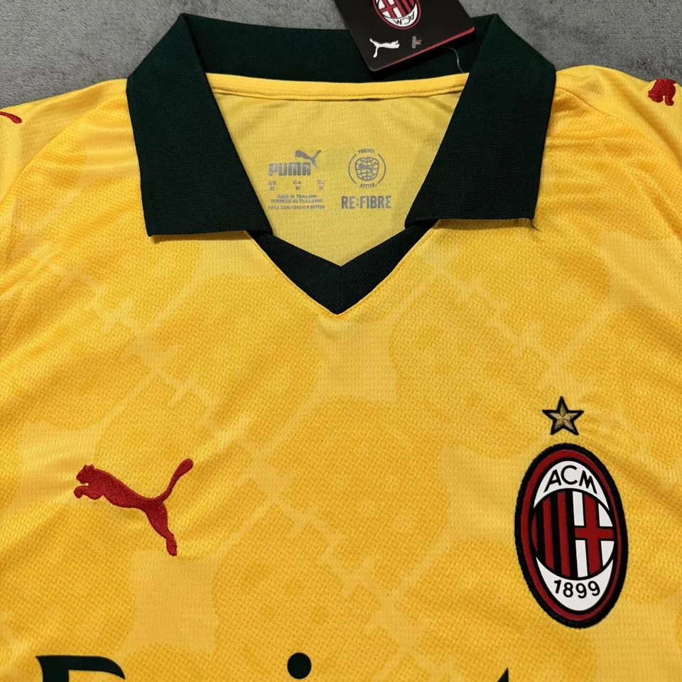 GIMENEZ #7 AC Milan Third Yellow Fans Soccer Jersey 2025/26