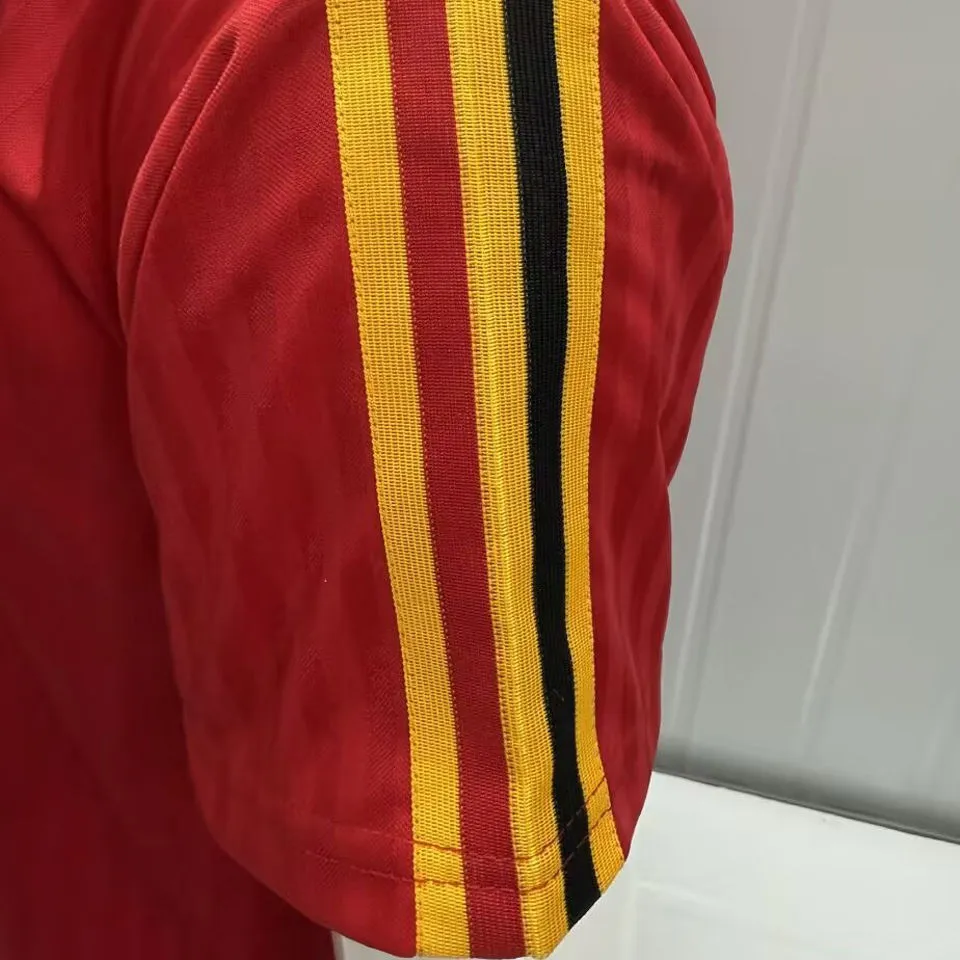 1990 Belgium Home Red Retro Soccer Jersey