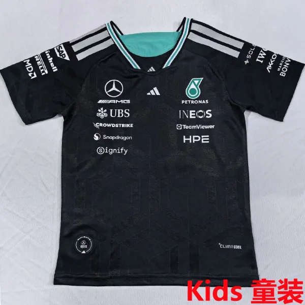 2026 Mercedes AMG Petronas F1 Black Kids Team T-Shirt   童装