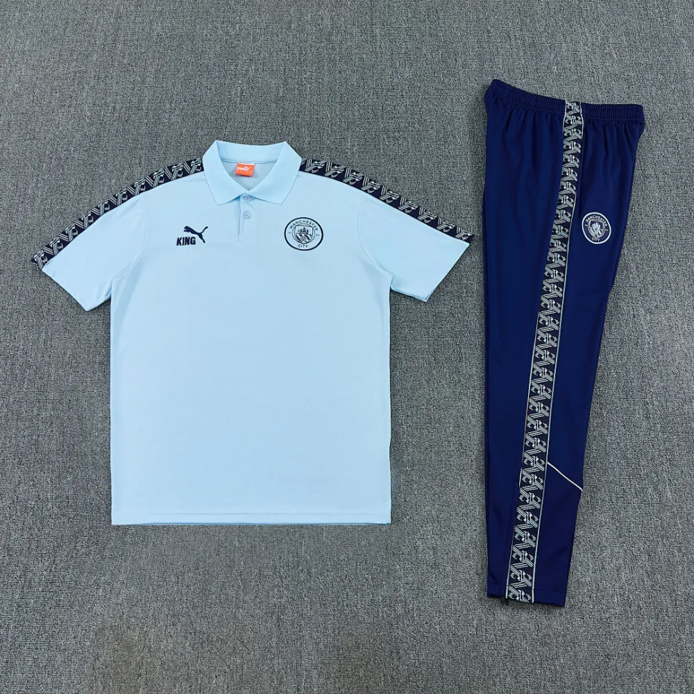 2026/27 Man City Light Blue POLO Training Tracksuit