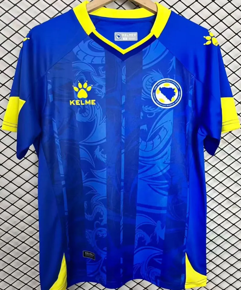2026/27 Bosnia-Herzegovina Home Blue Fans Soccer Jersey 波黑 (Have Right Patch 有右臂章 白底黑字）