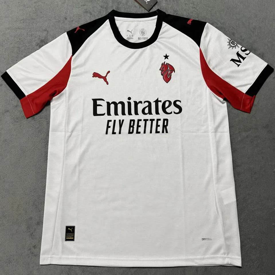 GIMENEZ #7 AC Milan Away White Fans Soccer Jersey 2025/26