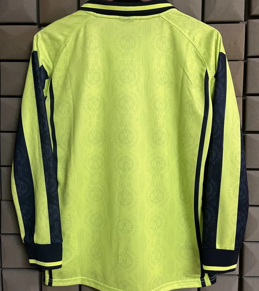 1996 BVB Home Retro Long Sleeve Soccer Jersey