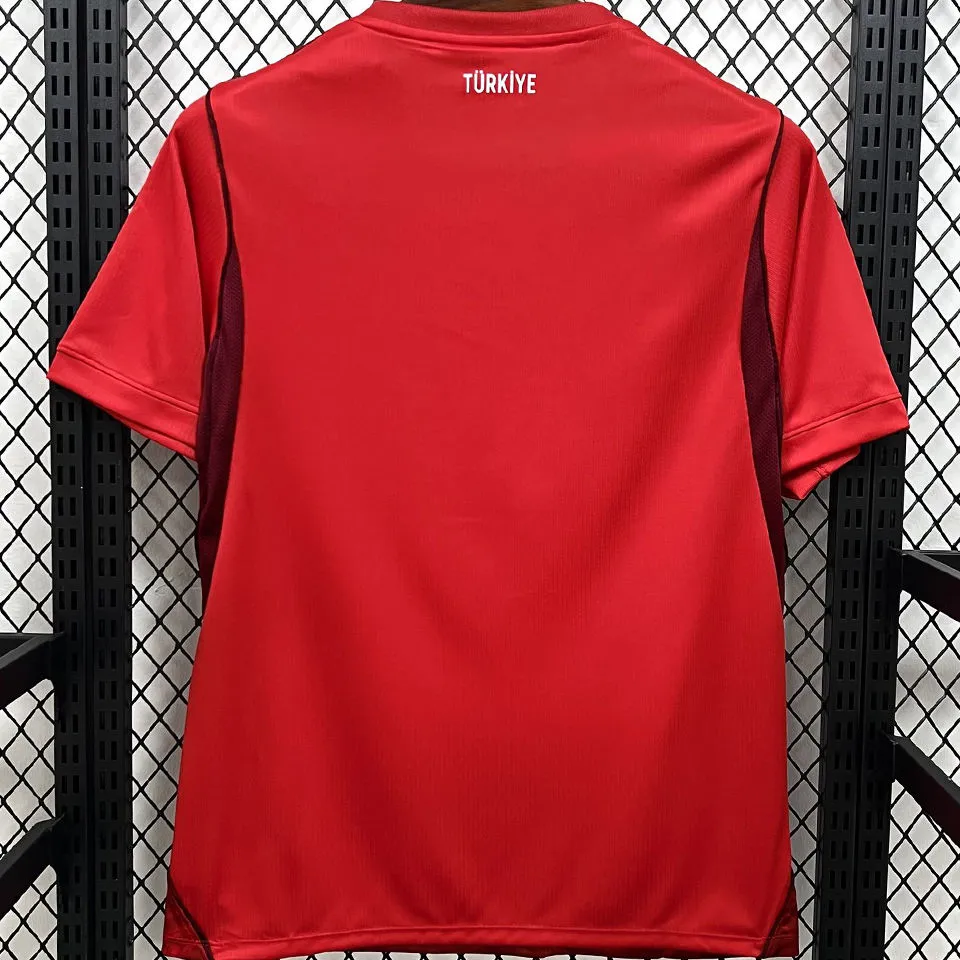2026/27 Turkey Away Red Fans Soccer Jersey  (Have Right Patch 有右臂章 白底黑字）