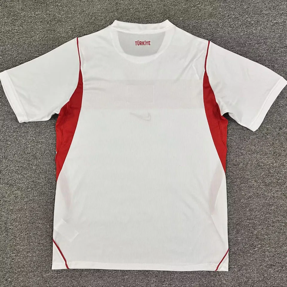 2026/27 Turkey Home White Fans Soccer Jersey (Have Right Patch 有右臂章 黑底白字）