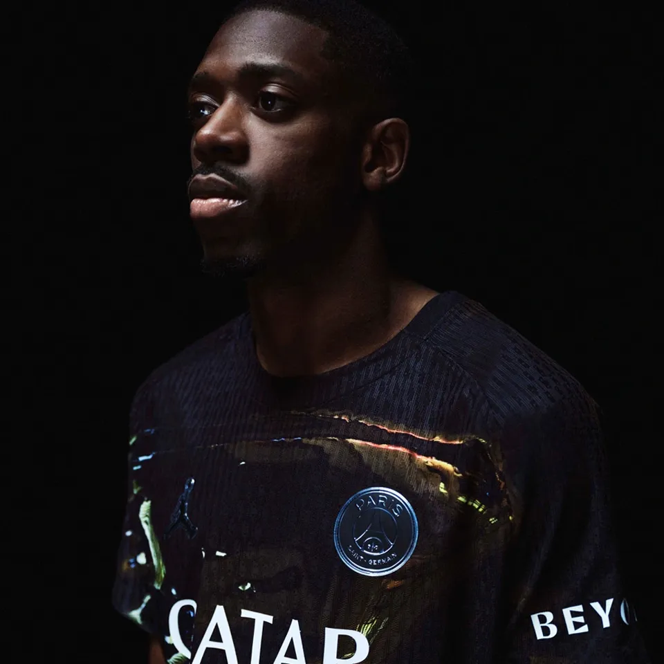 D.Doué #14 PSG x Labubu Dark Night Edition Black Player Version Jersey 2025/26 拉布布字体