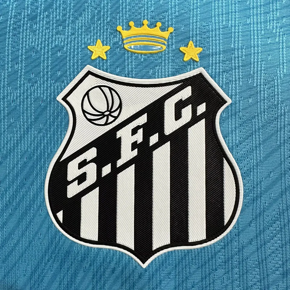 2025/26 Santos Special Edition Blue Player Version Soccer Jersey 带全广告