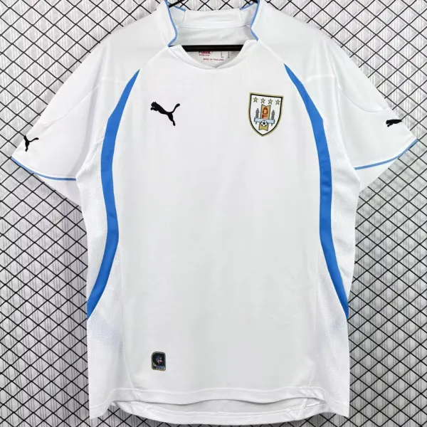 2010 Uruguay Away White Retro Soccer Jersey