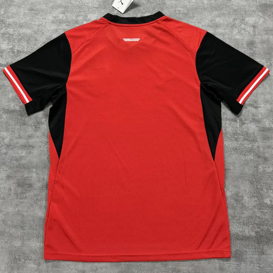 2026/27 Austria Hoem Red Fans Soccer Jersey (Have Right Patch 有右臂章 白底黑字）