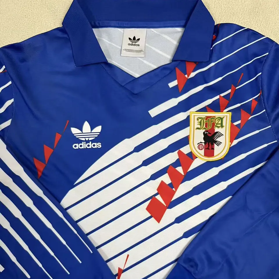 1993 Japan Home Blue Retro Long Sleeve Soccer Jersey
