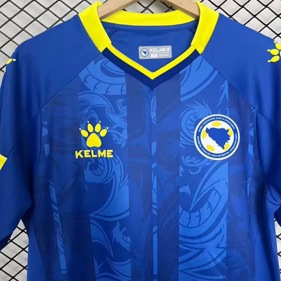 2026/27 Bosnia-Herzegovina Home Blue Fans Soccer Jersey 波黑 (Have Right Patch 有右臂章 白底黑字）