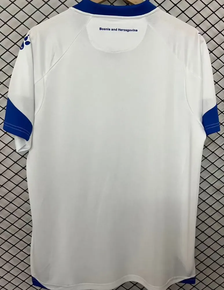 2026/27 Bosnia-Herzegovina Away White Fans Soccer Jersey 波黑 (Have Right Patch 有右臂章 黑底白字）