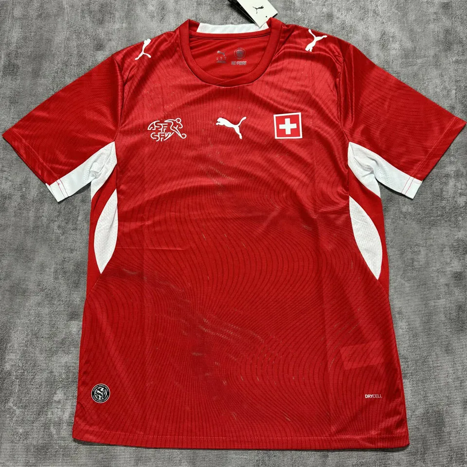 2026/27 Switzerland Home Red Fans Soccer Jersey (Have Right Patch 有右臂章 白底黑字）