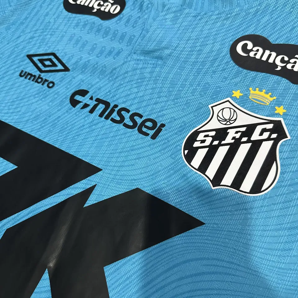 2025/26 Santos Special Edition Blue Player Version Soccer Jersey 带全广告