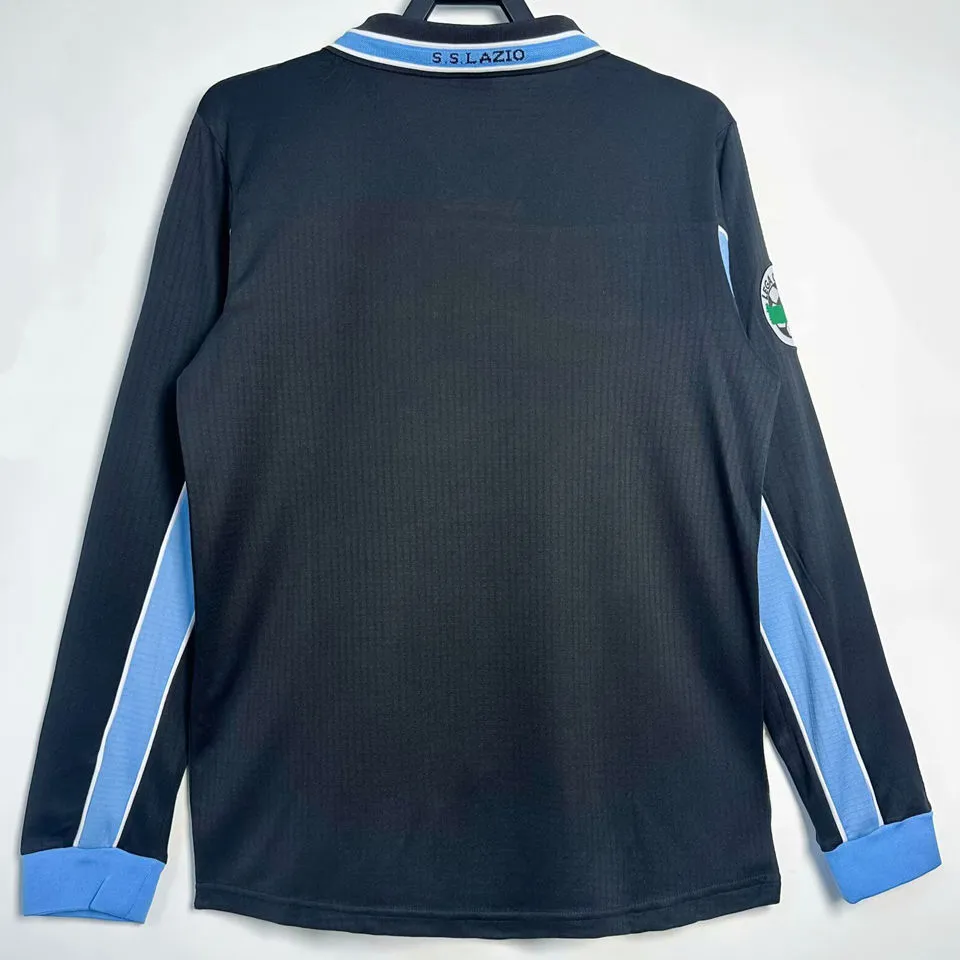 1998/99 Lazio Away Black Home Long Sleeve Retro Jersey