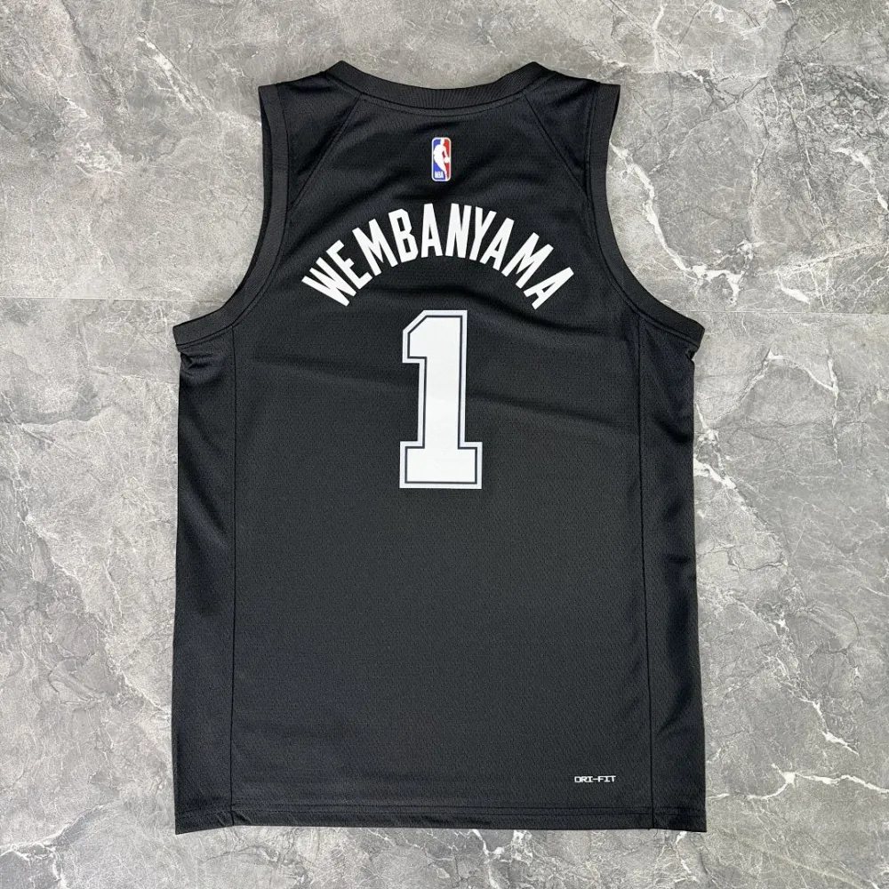 2026/27 Spurs WEMBANYAMA #1 Black City version NBA Jerseys