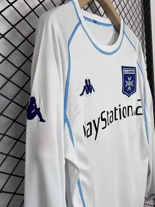 2003/04 AJ Auxerre Home Long Sleeve Retro Soccer Jersey