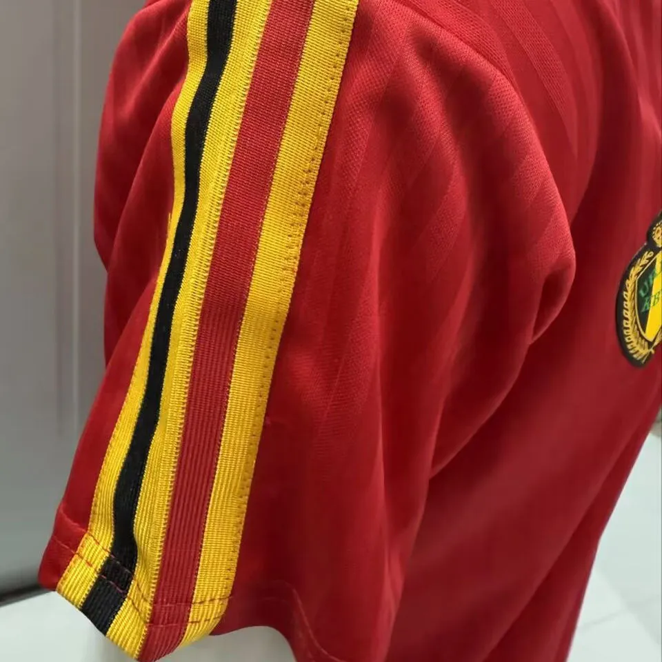 1990 Belgium Home Red Retro Soccer Jersey
