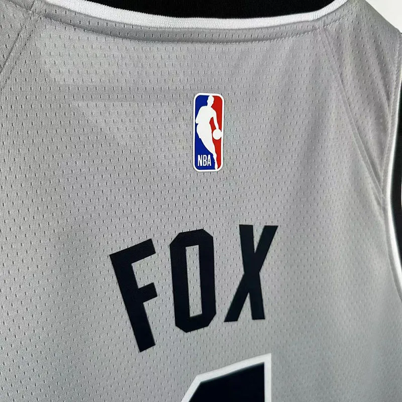 2026 Spurs FOX #4 Grey NBA Jerseys