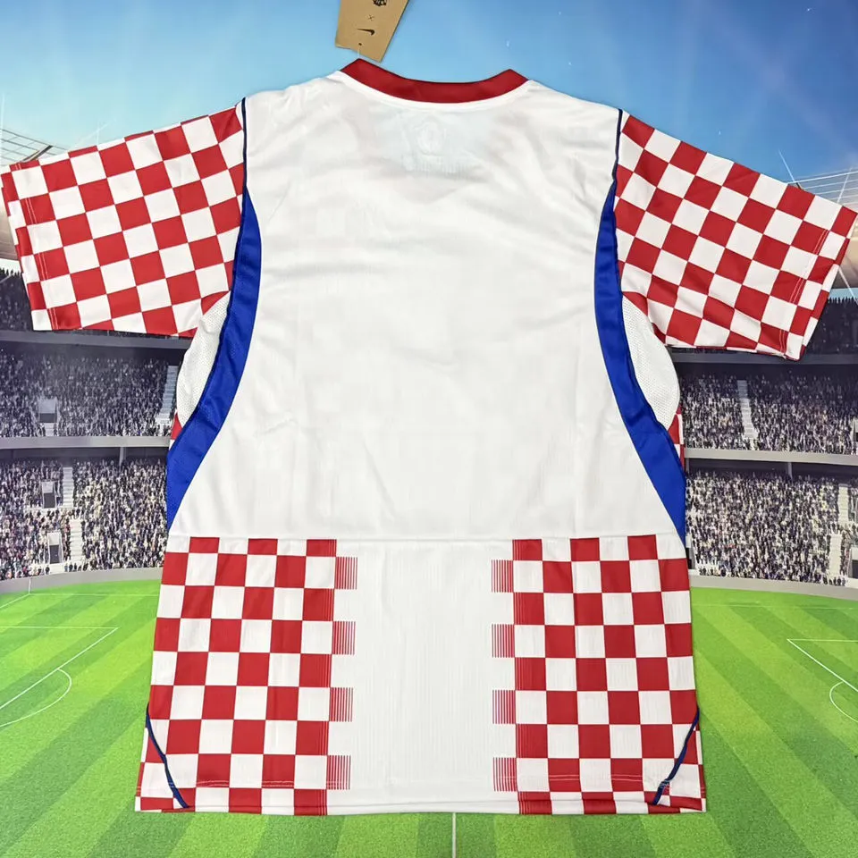 2026/27 Croatia Home Fans Soccer Jersey (Have Right Patch 有右臂章 黑底白字）