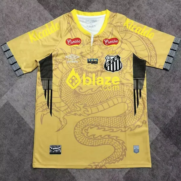 2025/26 Santos Yellow Fans Soccer Jersey 带全广告