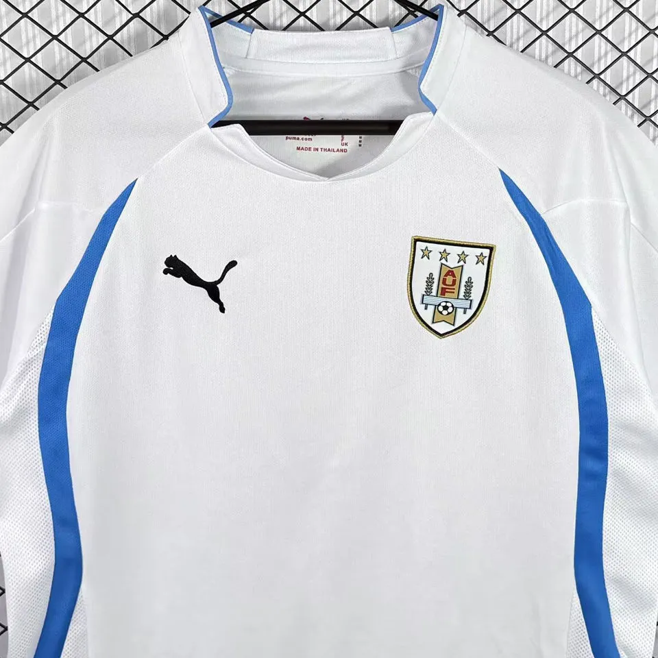 2010 Uruguay Away White Retro Soccer Jersey