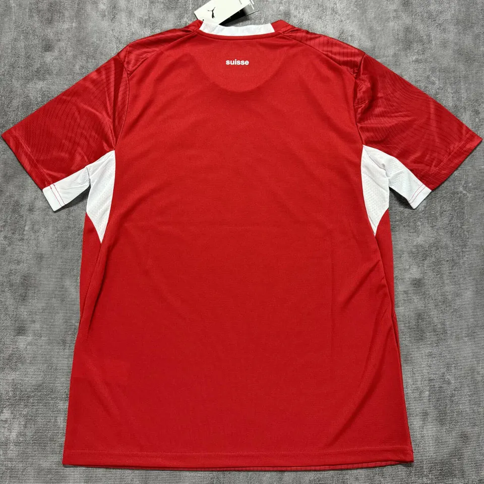 2026/27 Switzerland Home Red Fans Soccer Jersey (Have Right Patch 有右臂章 白底黑字）