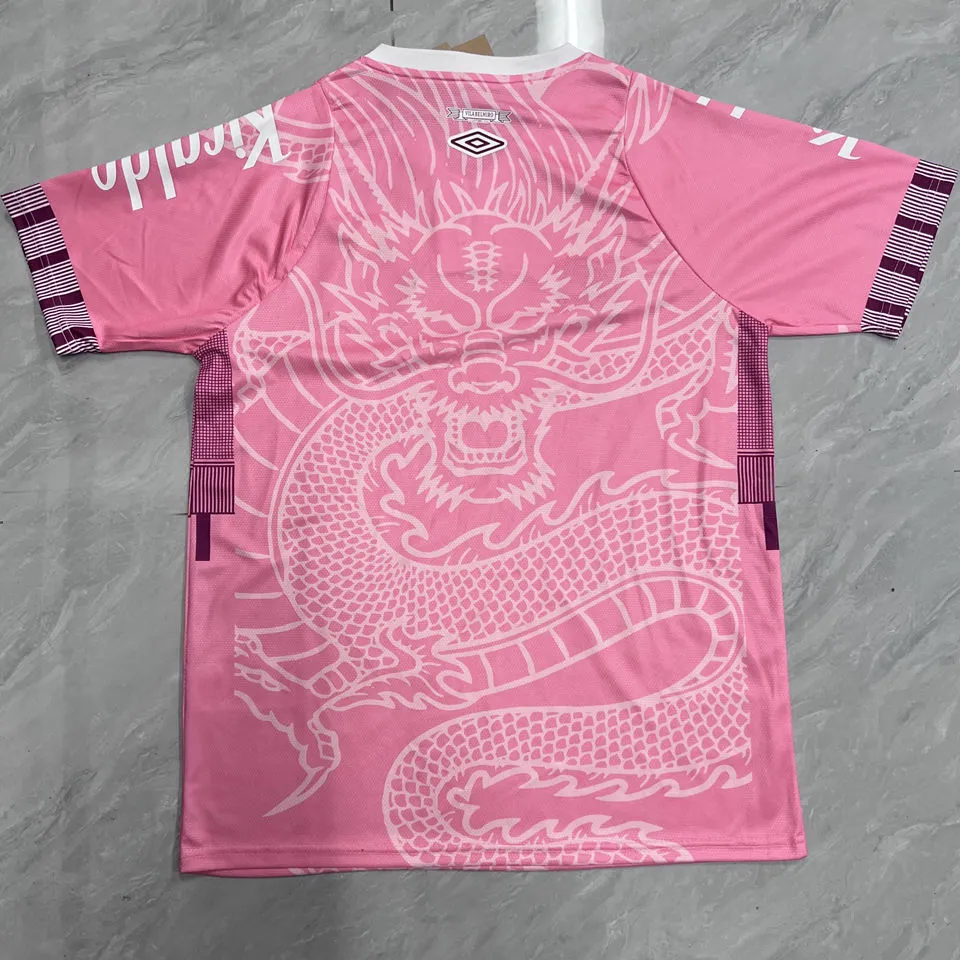 2025/26 Santos Pink Fans Soccer Jersey 带全广告