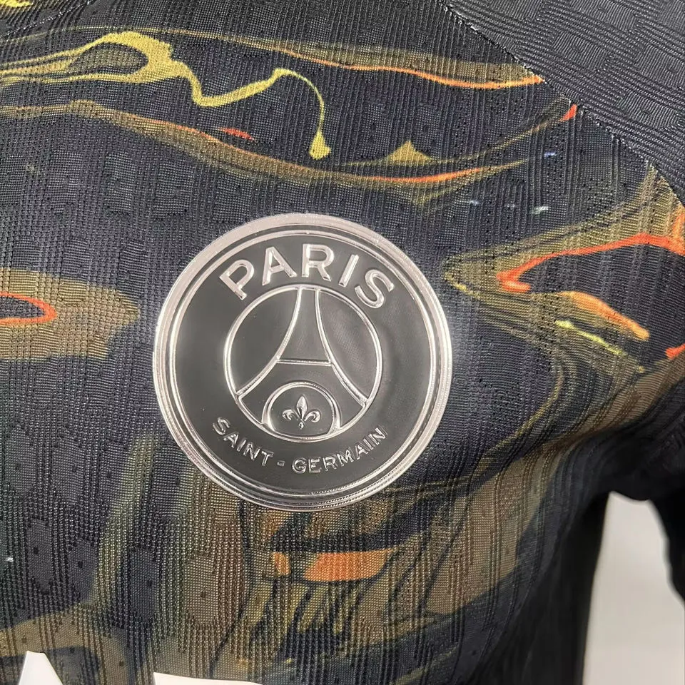 D.Doué #14 PSG x Labubu Dark Night Edition Black Player Version Jersey 2025/26 拉布布字体