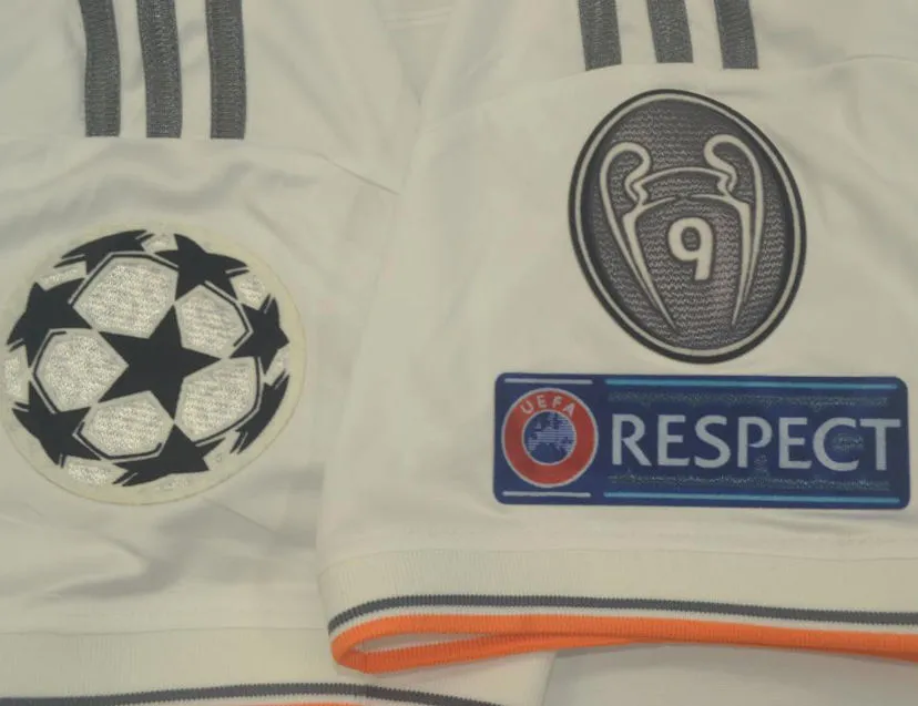 2013/14 RM White Home Retro Player Version Long Sleeve Soccer Jersey 球员版